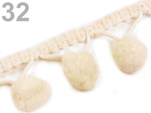 Prýmek šíře 20 mm s bambulkami Ø10 mm, 3 m