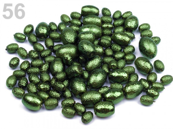 Skleněné voskové perly mix velikostí vroubkované oválky