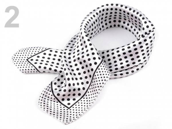 Saténový šátek s puntíky 47x47 cm